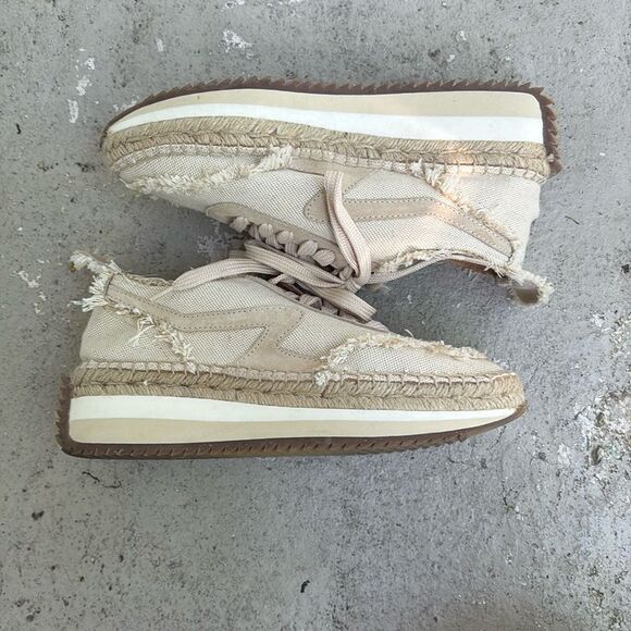 rag & bone Shoes - rag & bone Beige Frayed Espadrille Sneakers